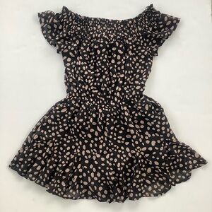 Francesca’s Blue Rain Black & Tan Romper